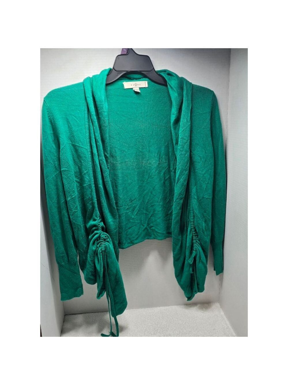 Women's Fever Green Petite Cardigan Sweater MP